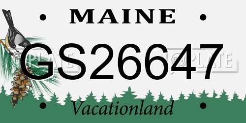GS26647 Maine License Plate