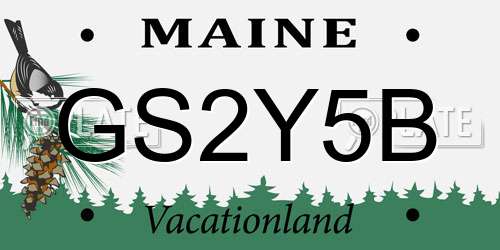 GS2Y5B Maine License Plate