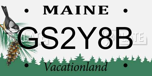 GS2Y8B Maine License Plate