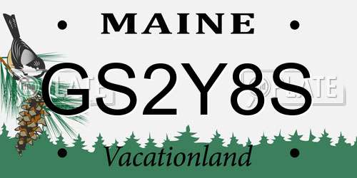 GS2Y8S Maine License Plate
