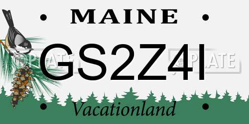 GS2Z4I Maine License Plate