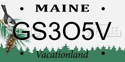 GS3O5V Maine License Plate
