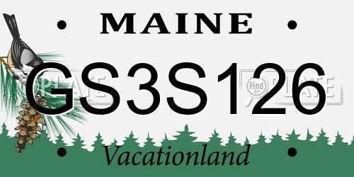 GS3S126 Maine License Plate