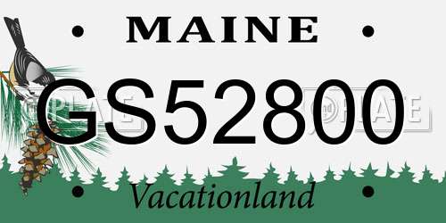 GS52800 Maine License Plate