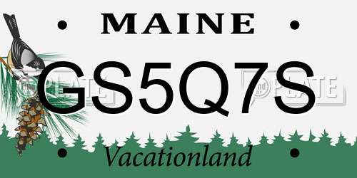 GS5Q7S Maine License Plate