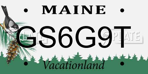GS6G9T Maine License Plate