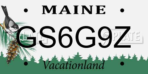 GS6G9Z Maine License Plate