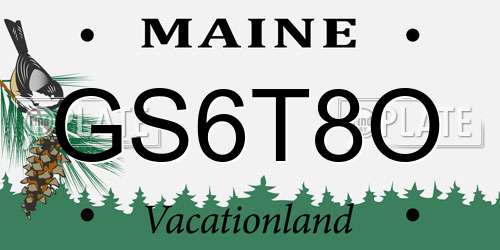 GS6T8O Maine License Plate