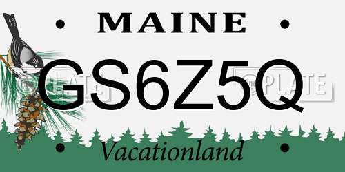 GS6Z5Q Maine License Plate