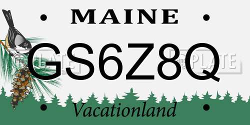 GS6Z8Q Maine License Plate