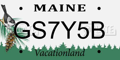 GS7Y5B Maine License Plate