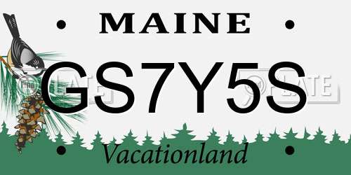 GS7Y5S Maine License Plate