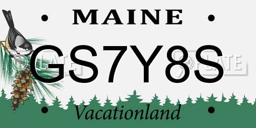 GS7Y8S Maine License Plate