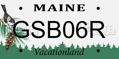 GSB06R Maine License Plate
