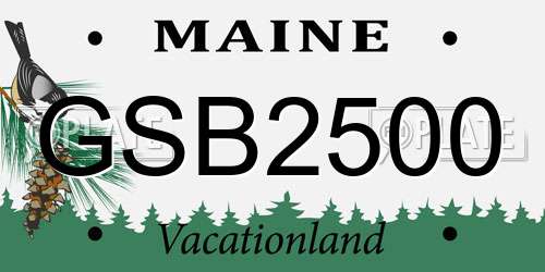 GSB2500 Maine License Plate