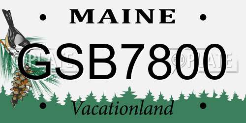 GSB7800 Maine License Plate