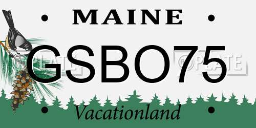 GSBO75 Maine License Plate