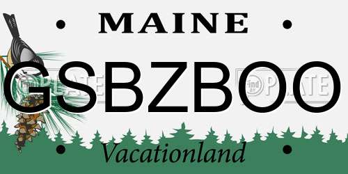 GSBZBOO Maine License Plate