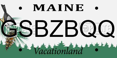 GSBZBQQ Maine License Plate