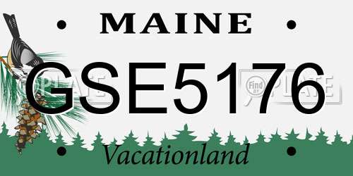 GSE5176 Maine License Plate