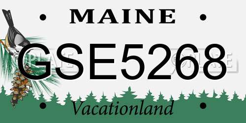 GSE5268 Maine License Plate