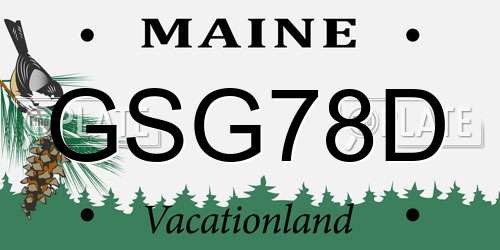 GSG78D Maine License Plate