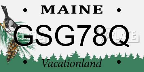 GSG78Q Maine License Plate