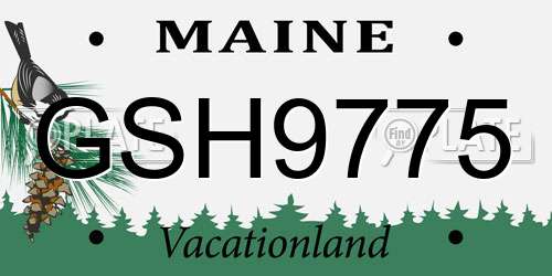 GSH9775 Maine License Plate
