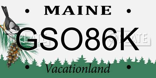 GSO86K Maine License Plate