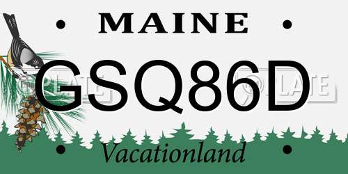 GSQ86D Maine License Plate