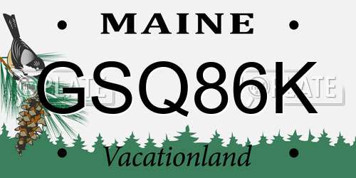 GSQ86K Maine License Plate