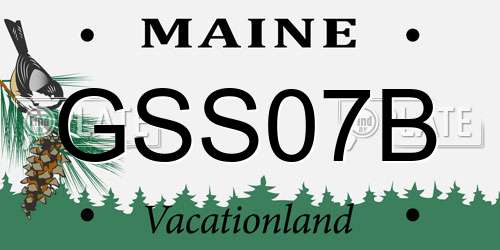 GSS07B Maine License Plate
