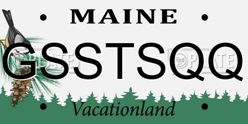 GSSTSQQ Maine License Plate