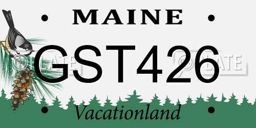 GST426 Maine License Plate