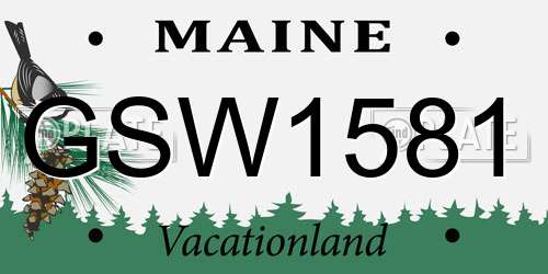 GSW1581 Maine License Plate