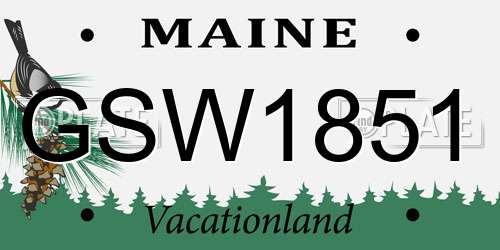 GSW1851 Maine License Plate