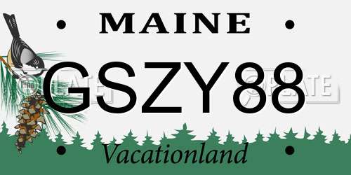GSZY88 Maine License Plate