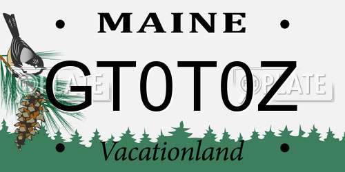 GT0T0Z Maine License Plate