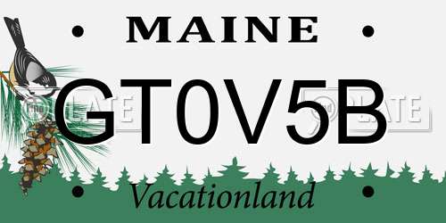 GT0V5B Maine License Plate