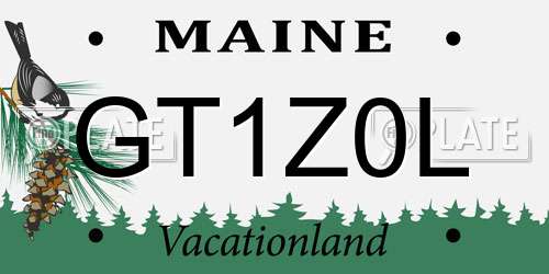 GT1Z0L Maine License Plate
