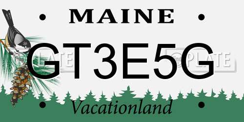 GT3E5G Maine License Plate