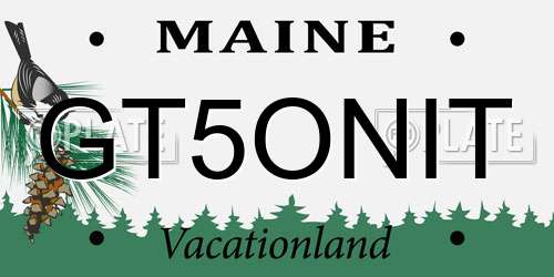 GT5ONIT Maine License Plate