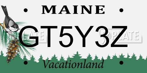GT5Y3Z Maine License Plate