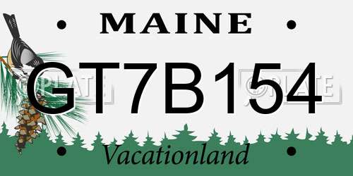 GT7B154 Maine License Plate