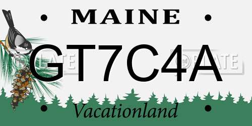 GT7C4A Maine License Plate