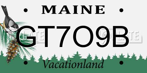 GT7O9B Maine License Plate