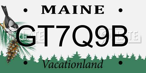GT7Q9B Maine License Plate
