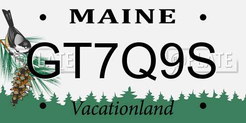GT7Q9S Maine License Plate