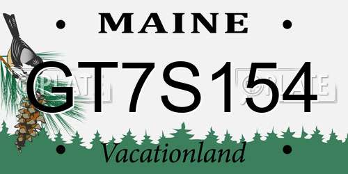 GT7S154 Maine License Plate
