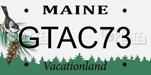 GTAC73 Maine License Plate